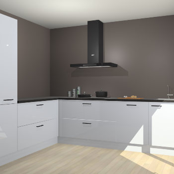 Sneeuwwitte hoogglans keuken Antibes 63002