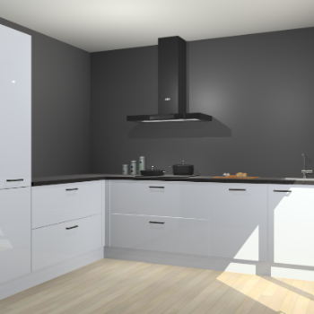 Sneeuwwitte hoogglans keuken Antibes 63003