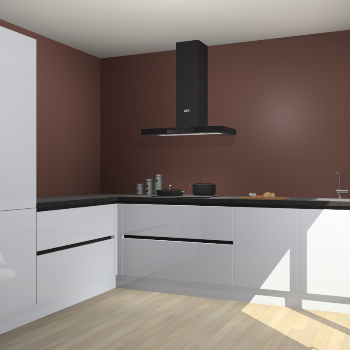 Sneeuwwitte hoogglans greeploze keuken Antibes 63005