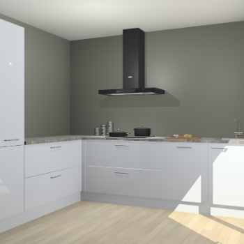 Sneeuwwitte hoogglans keuken Antibes 63021