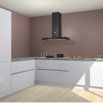 Sneeuwwitte hoogglans greeploze keuken Antibes 63023