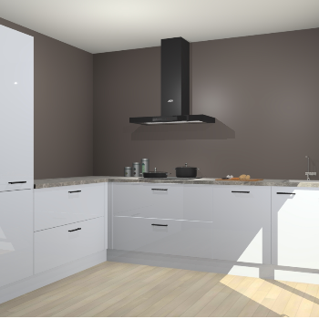 Sneeuwwitte hoogglans keuken Antibes 63024