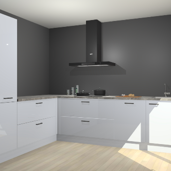 Sneeuwwitte hoogglans keuken Antibes 63025