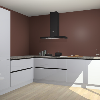 Sneeuwwitte hoogglans greeploze keuken Antibes 63026