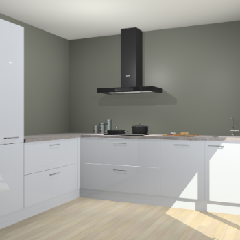 Sneeuwwitte hoogglans keuken Antibes 63027