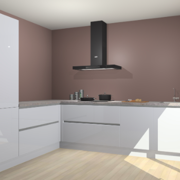 Sneeuwwitte hoogglans greeploze keuken Antibes 63029