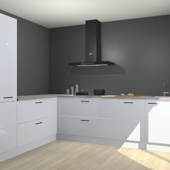 Sneeuwwitte hoogglans keuken Antibes 63031