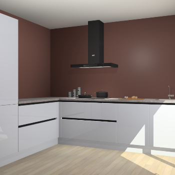 Sneeuwwitte hoogglans greeploze keuken Antibes 63032