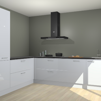 Sneeuwwitte hoogglans keuken Antibes 63033