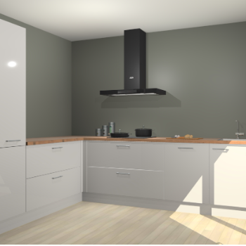 Zijdegrijze hoogglans keuken Antibes 63058