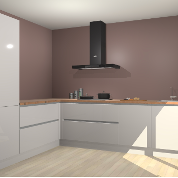 Zijdegrijze hoogglans greeploze keuken Antibes 63060