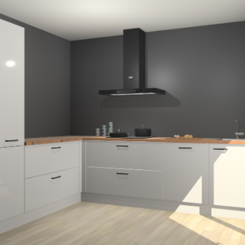 Zijdegrijze hoogglans keuken Antibes 63062