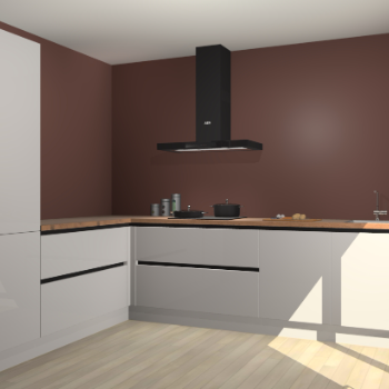 Zijdegrijze hoogglans greeploze keuken Antibes 63063