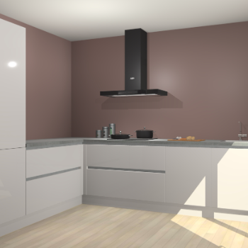 Zijdegrijze hoogglans greeploze keuken Antibes 63072