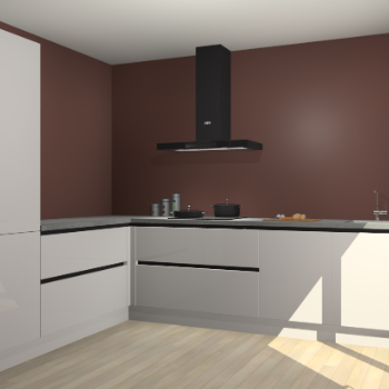 Zijdegrijze hoogglans greeploze keuken Antibes 63075