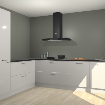 Zijdegrijze hoogglans keuken Antibes 63076