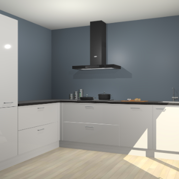 Zijdegrijze hoogglans keuken Antibes 63077