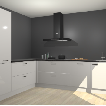 Zijdegrijze hoogglans keuken Antibes 63080