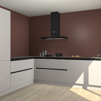 Zijdegrijze hoogglans greeploze keuken Antibes 63081