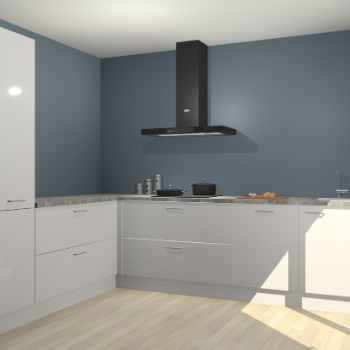 Zijdegrijze hoogglans keuken Antibes 63083