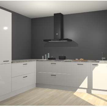 Zijdegrijze hoogglans keuken Antibes 63086