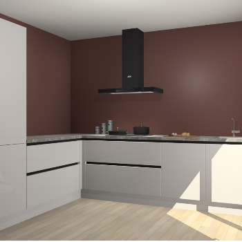 Zijdegrijze hoogglans greeploze keuken Antibes 63087