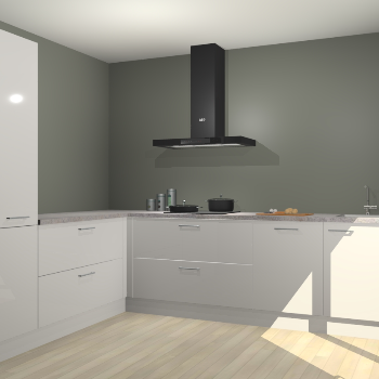 Zijdegrijze hoogglans keuken Antibes 63101