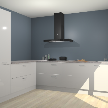 Zijdegrijze hoogglans keuken Antibes 63102