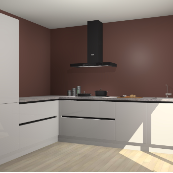 Zijdegrijze hoogglans greeploze keuken Antibes 63106