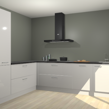 Zijdegrijze hoogglans keuken Antibes 63107