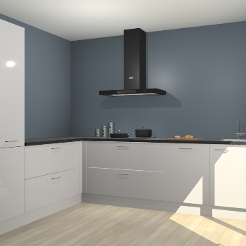 Zijdegrijze hoogglans keuken Antibes 63108