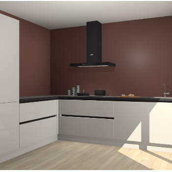 Zijdegrijze hoogglans greeploze keuken Antibes 63112