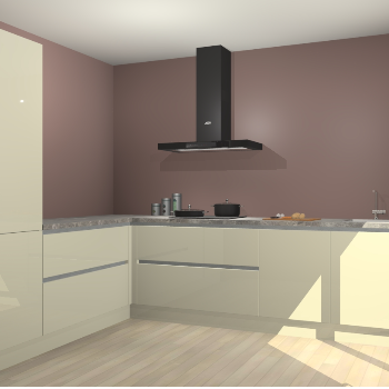 Magnolia hoogglans greeploze keuken Antibes 63176