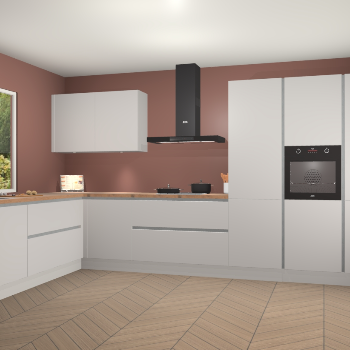 Zijdegrijze greeploze keuken Debrecen 69543