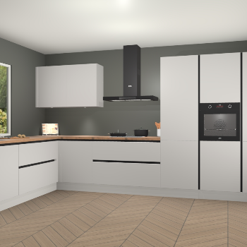 Zijdegrijze greeploze keuken Debrecen 69546