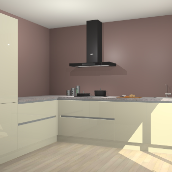 Magnolia hoogglans greeploze keuken Antibes 63182