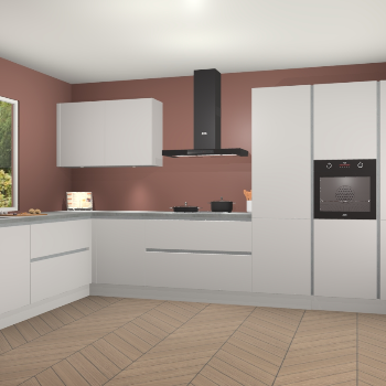 Zijdegrijze greeploze keuken Debrecen 70005