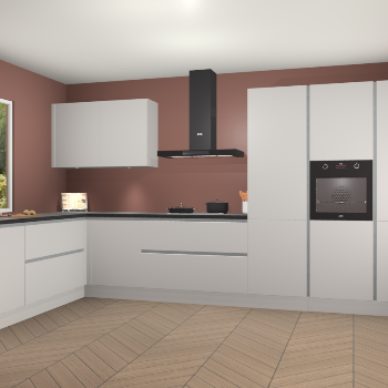 Zijdegrijze greeploze keuken Debrecen 70011