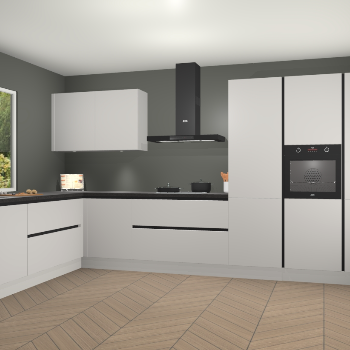 Zijdegrijze greeploze keuken Debrecen 70014