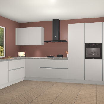 Zijdegrijze greeploze keuken Debrecen 70017