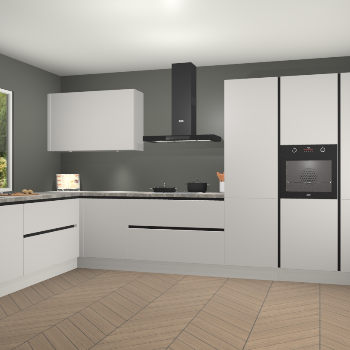 Zijdegrijze greeploze keuken Debrecen 70020