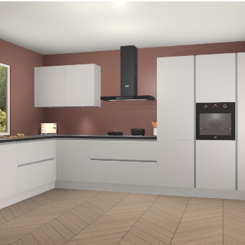 Zijdegrijze greeploze keuken Debrecen 70029