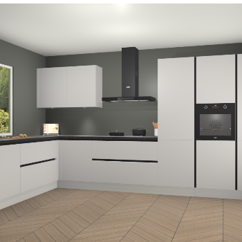 Zijdegrijze greeploze keuken Debrecen 70032