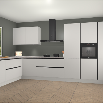 Zijdegrijze greeploze keuken Debrecen 70026