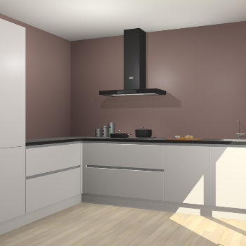 Zijdegrijze greeploze keuken Antibes 62090