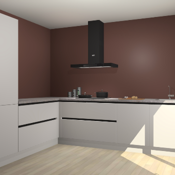 Zijdegrijze greeploze keuken Antibes 62111