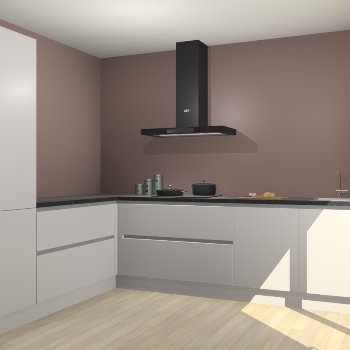 Zijdegrijze greeploze keuken Antibes 62114