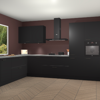 Zwarte keuken Debrecen 70075