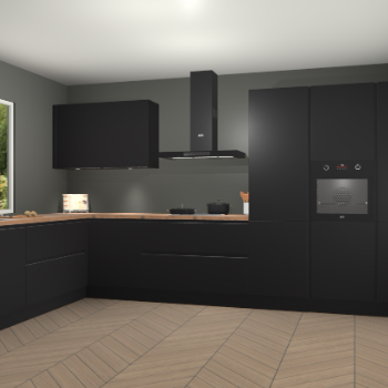 Zwarte greeploze keuken Debrecen 69603