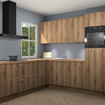 Goud eiken keuken Leeds 85080